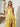 Sweetheart Pleated Bodice Layered Ruffle Hem Long Ball Gown Prom Dress With Slit in Yellow