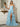 Sweetheart Pleated Bodice Layered Ruffle Hem Long Ball Gown Prom Dress With Slit in Sky Blue