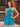 Cut Waist 3D Rose Halter Ruffle Mini Prom Dress - Blue
