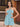 Cut Waist 3D Rose Halter Ruffle Mini Prom Dress - Sky Blue