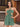 Cut Waist 3D Rose Halter Ruffle Mini Prom Dress - Bean Green