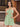 Cut Waist 3D Rose Halter Ruffle Mini Prom Dress - Mint Green