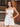 Cut Waist 3D Rose Halter Ruffle Mini Prom Dress - White