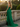 Strapless Hand Made Flower Long Mermaid Prom Dress With Waist Drop in Dark Green