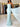 Strapless Hand Made Flower Prom Dress With Waist Drop - Baby Blue