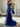 Cut Front Leaf Lace Boned Mermaid Prom Dress With Layered - Royal Blue