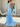 Cut Front Leaf Lace Boned Mermaid Prom Dress With Layered - Sky Blue