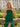 Crystal Lace Embroidery Chiffon Mermaid Prom Dress With Slit - Emerald Green