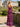 Crystal Lace Embroidery Chiffon Mermaid Prom Dress With Slit - Fuchsia