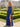 Crystal Lace Embroidery Chiffon Mermaid Prom Dress With Slit - Royal Blue