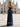 Ruched Bust Fitted Waist Pleated Mermaid Long Prom Dress With Slit - Navy Blue