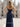 Ruched Bust Fitted Waist Pleated Mermaid Long Prom Dress With Slit - Navy Blue