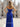 Ruched Bust Fitted Waist Pleated Mermaid Long Prom Dress With Slit - Royal Blue
