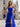 Bow Front Pleated Layered Ruffle Hem Long Prom Dress With Slit - Royal Blue