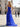 Bow Front Pleated Layered Ruffle Hem Long Prom Dress With Slit - Royal Blue