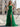 Bow Front Pleated Layered Ruffle Hem Long Prom Dress With Slit - Dark Green