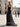 Bow Front Pleated Layered Ruffle Hem Long Prom Dress With Slit - Black