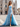 Bow Front Pleated Layered Ruffle Hem Long Prom Dress With Slit - Baby Blue