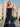 Ruffle Hem Pleated Lace Up Long Mermaid Prom Dress With Slit - Navy Blue