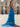 Ruffle Hem Pleated Lace Up Long Mermaid Prom Dress With Slit - Blue