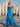 Ruffle Hem Pleated Lace Up Long Mermaid Prom Dress With Slit - Blue