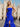 Ruffle Hem Pleated Lace Up Long Mermaid Prom Dress With Slit - Royal Blue