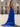 Ruffle Hem Pleated Lace Up Long Mermaid Prom Dress With Slit - Royal Blue