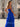Ruffle Hem Pleated Lace Up Long Mermaid Prom Dress With Slit - Royal Blue