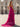 Ruffle Hem Pleated Lace Up Long Mermaid Prom Dress With Slit - Fuchsia