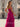 Ruffle Hem Pleated Lace Up Long Mermaid Prom Dress With Slit - Fuchsia