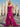 Ruffle Hem Pleated Lace Up Long Mermaid Prom Dress With Slit - Fuchsia