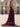 Ruffle Hem Pleated Lace Up Long Mermaid Prom Dress With Slit - Burgundy