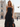 Ruffle Hem Pleated Lace Up Long Mermaid Prom Dress With Slit - Black