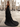 Ruffle Hem Pleated Lace Up Long Mermaid Prom Dress With Slit - Black