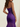 Zipped Back Strapless Chiffon Tulle Hem Long Mermaid Prom Dress in Purple
