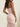 Zipped Back Strapless Chiffon Tulle Hem Long Mermaid Prom Dress in Blush Pink