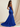 Zipped Back Strapless Chiffon Tulle Hem Long Mermaid Prom Dress in Royal Blue