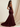 Zipped Back Strapless Chiffon Tulle Hem Long Mermaid Prom Dress in Burgundy