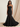 Zipped Back Strapless Chiffon Tulle Hem Long Mermaid Prom Dress in Black