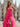 3D Flowers Pleated Long Layered Ruffle Hem Long Mermaid Prom Dress With Slit - Hot Pink