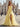 3D Flowers Pleated Long Layered Ruffle Hem Long Mermaid Prom Dress With Slit in Yellow