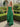 Sweetheart Neck Chiffon Long Mermaid Prom Dress With Ruffle Hem - Emerald Green