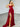 Sheer Bodice Chiffon Drop Waist Strapless Mermaid Prom Dress - Red