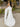Sheer Bodice Chiffon Drop Waist Strapless Mermaid Prom Dress - White