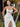 Sheer Bodice Chiffon Drop Waist Strapless Mermaid Prom Dress - White