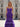 Bow Front Pleated Layered Ruffle Hem Mermaid Long Prom Dress - Purple