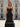 Bow Front Pleated Layered Ruffle Hem Mermaid Long Prom Dress - Black