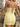 One Shoulder Pleated Lace Up Mini Sheath Prom Dress With Drop in Yellow