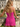 One Shoulder Backless Ruffle Hem Mini Sheath Prom Dress in Hot Pink