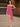 Strapless Pleated Mini Prom Dress With Waist Drop - Hot Pink